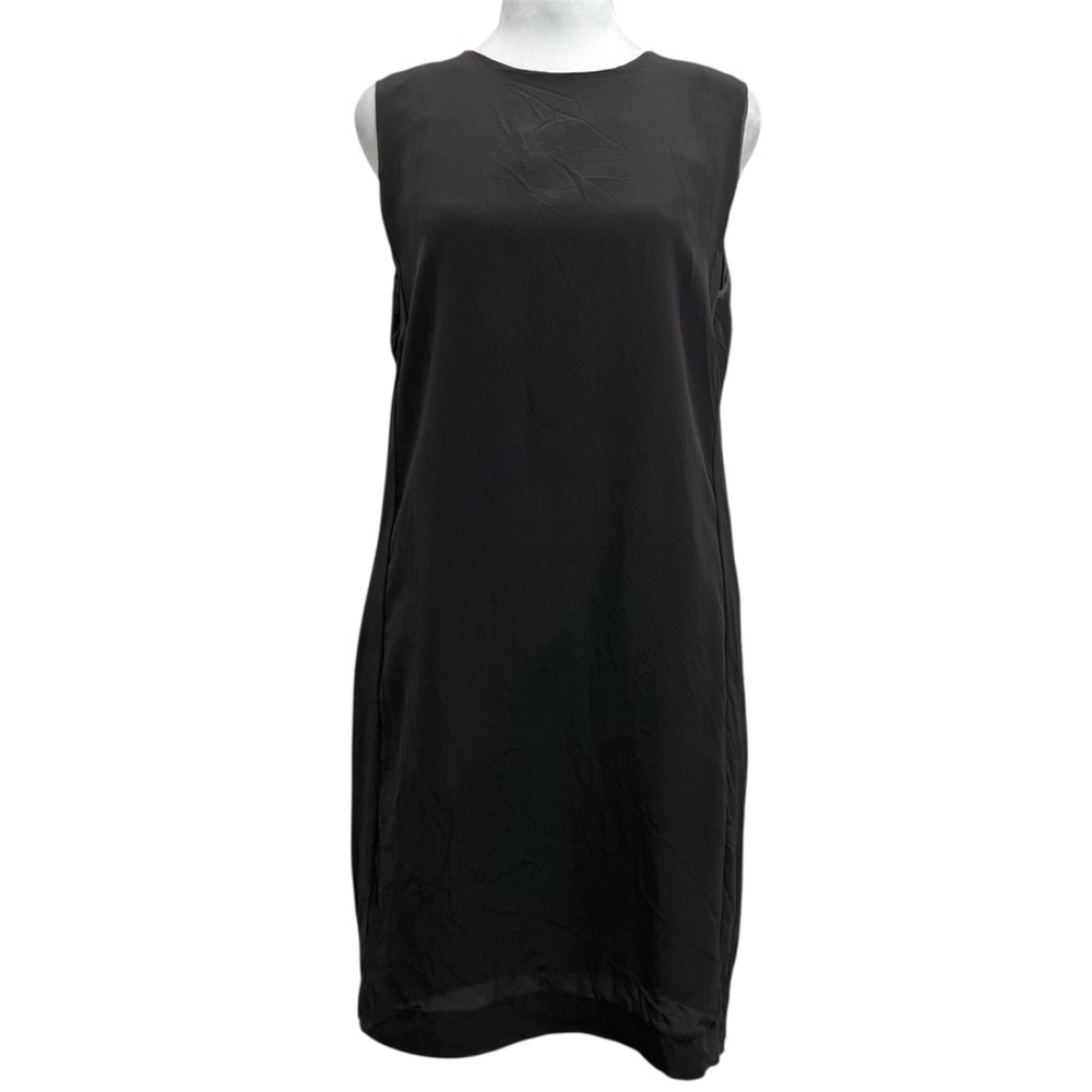 Jigsaw Gray 100% Silk Sleeveless Knee Length Basic Sheath Dress